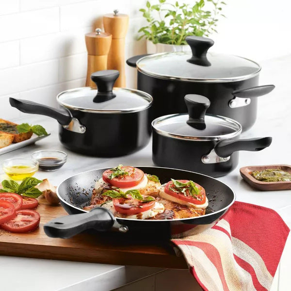 12pc Nonstick Aluminum Cookware Set with Prestige Tools Doba
